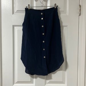 Navy blue Pocket Madewell skirt silk